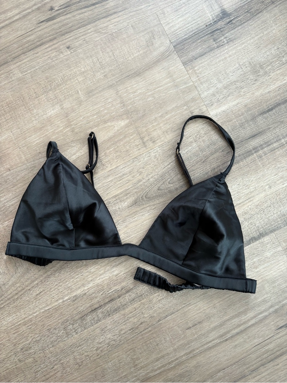 Victoria's Secret Black Satin Triangle Bralette